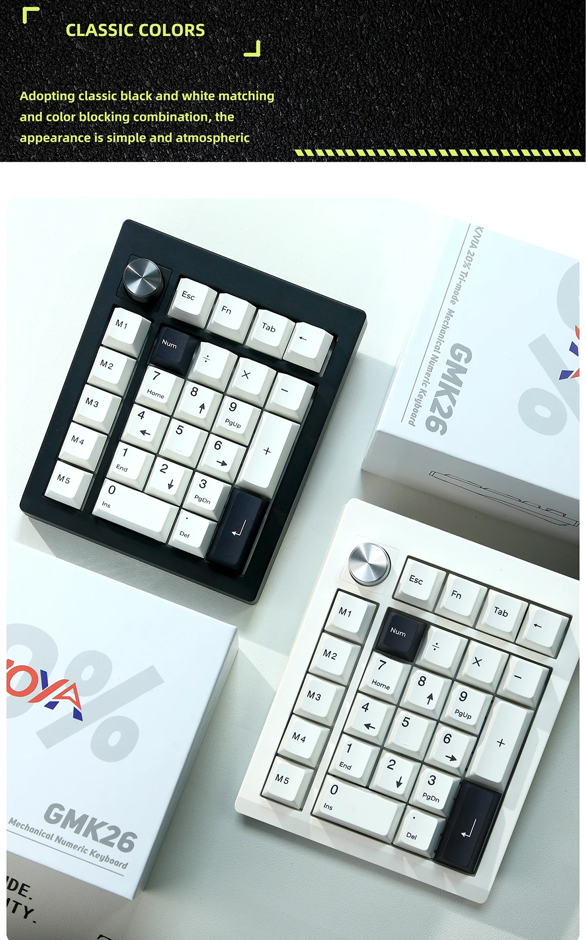 GMK26 Numpad Bluetooth 2,4G junta de 3 modos Teclado mecánico teclas PBT teclado numérico intercambiable en caliente soporte QMK/VIA - imagen 3