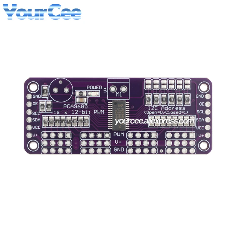 PCA9685A PCA9685 Módulo de placa de expansión de unidad de actuador PWM de 16 canales Microcontrolador Placa de control de interfaz I2C - imagen 3