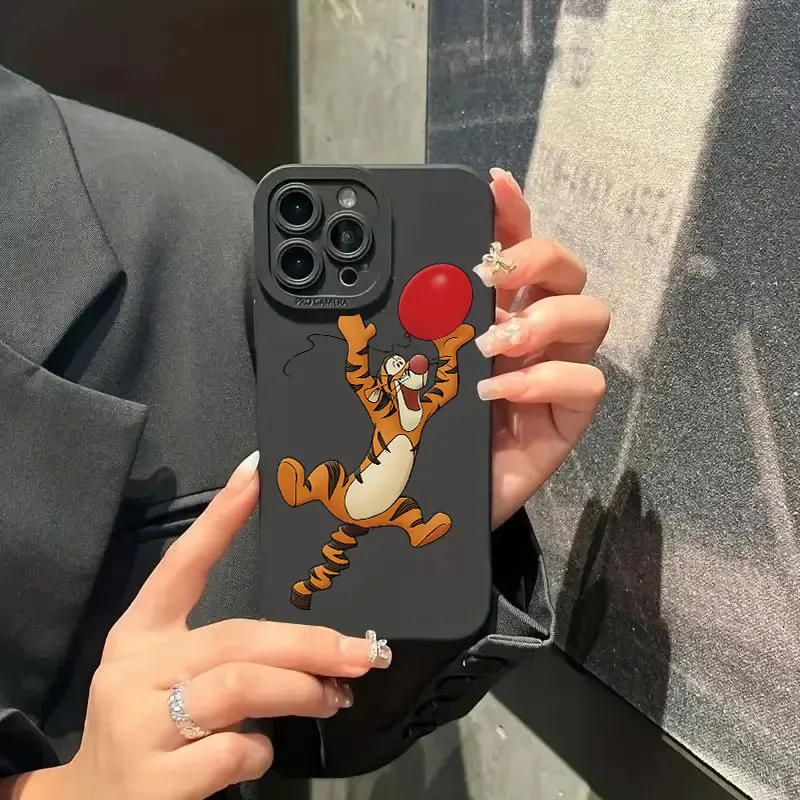 Funda de teléfono de dibujos animados de Tigger de Disney para iPhone 16 15 13 12 11 14 Pro Max Mini X XS XR MAX 7 8 Plus SE2 funda de silicona suave INS TPU - imagen 5
