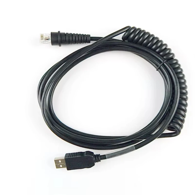 Cable USB en espiral de 3m en espiral para escáner de código de barras Datalogic PSC QD2130 GBT4100/4130/GBT4430 GBT4410/4400 GD4137 QW2100 5330 QD2430 - imagen 2