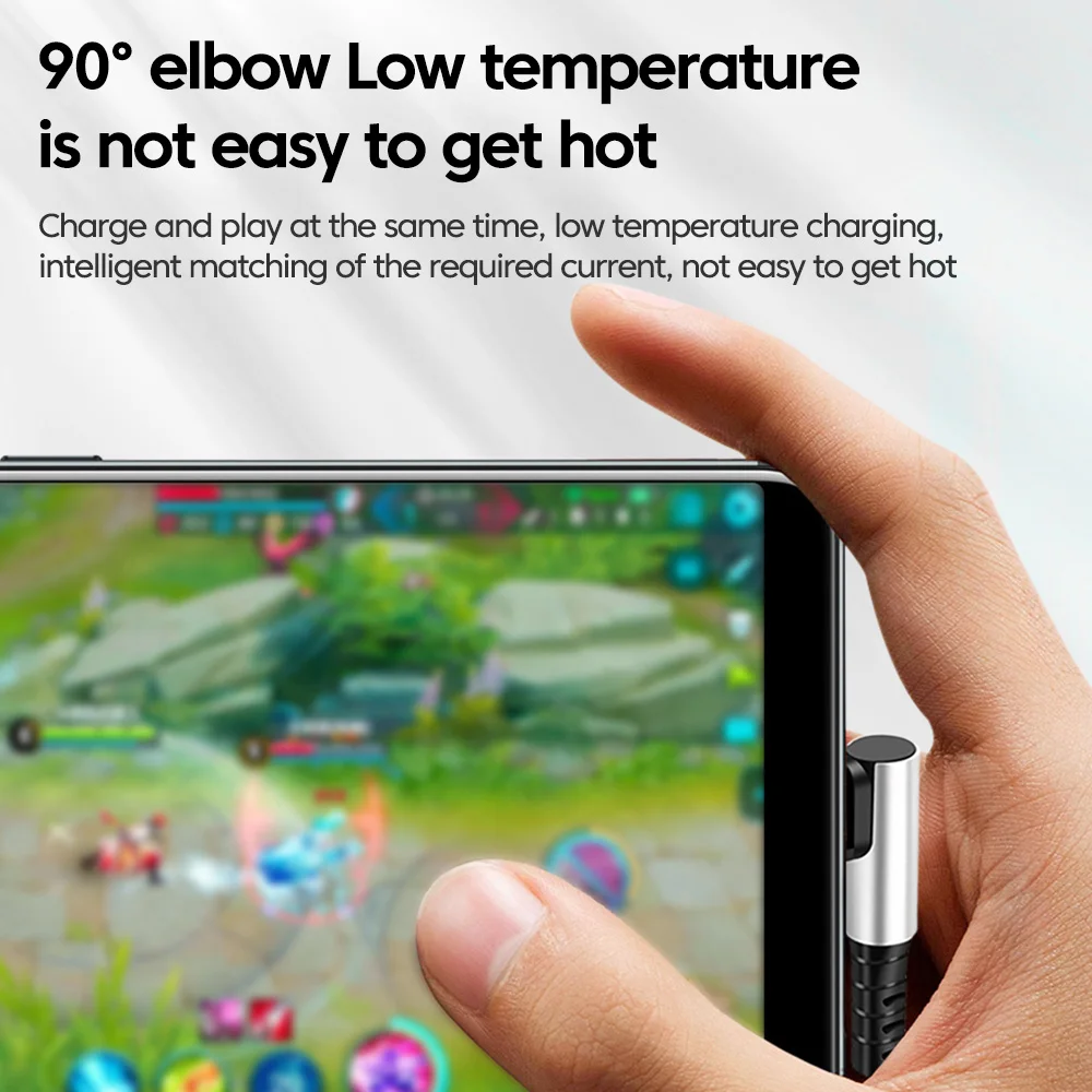 Cable USB C de carga rápida de 0,25 M/0,5 M 6A, Cable USB A/tipo C a tipo C de doble codo para iPhone 15, Cable de datos de banco de energía corto móvil - imagen 2