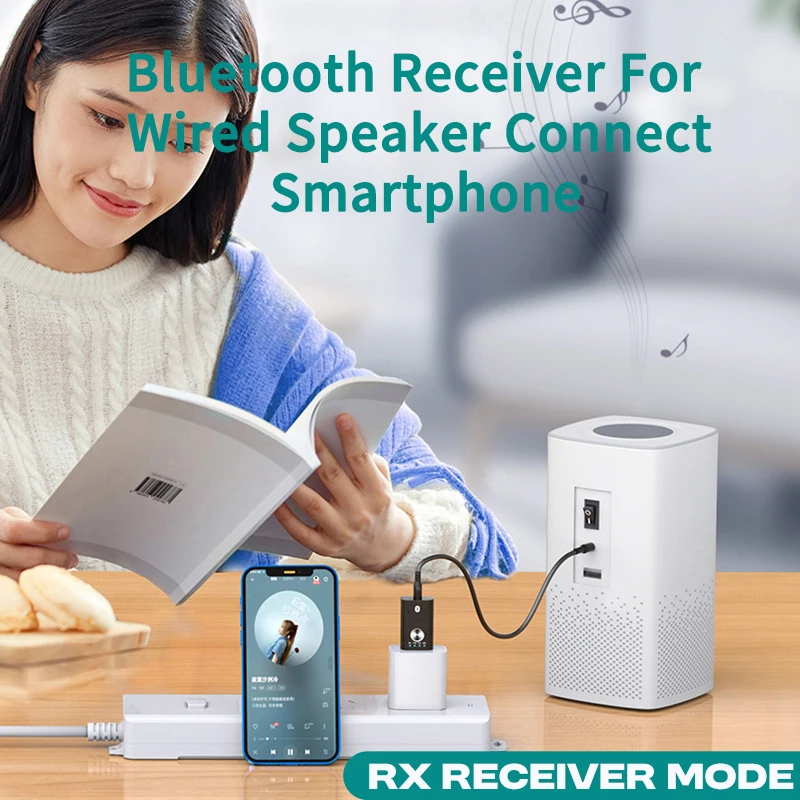 Receptor y transmisor de Audio USB 4 en 1, adaptador inalámbrico estéreo AUX RCA de 3,5 MM, Dongle de tarjeta de sonido con micrófono para PC, TV y coche - imagen 3