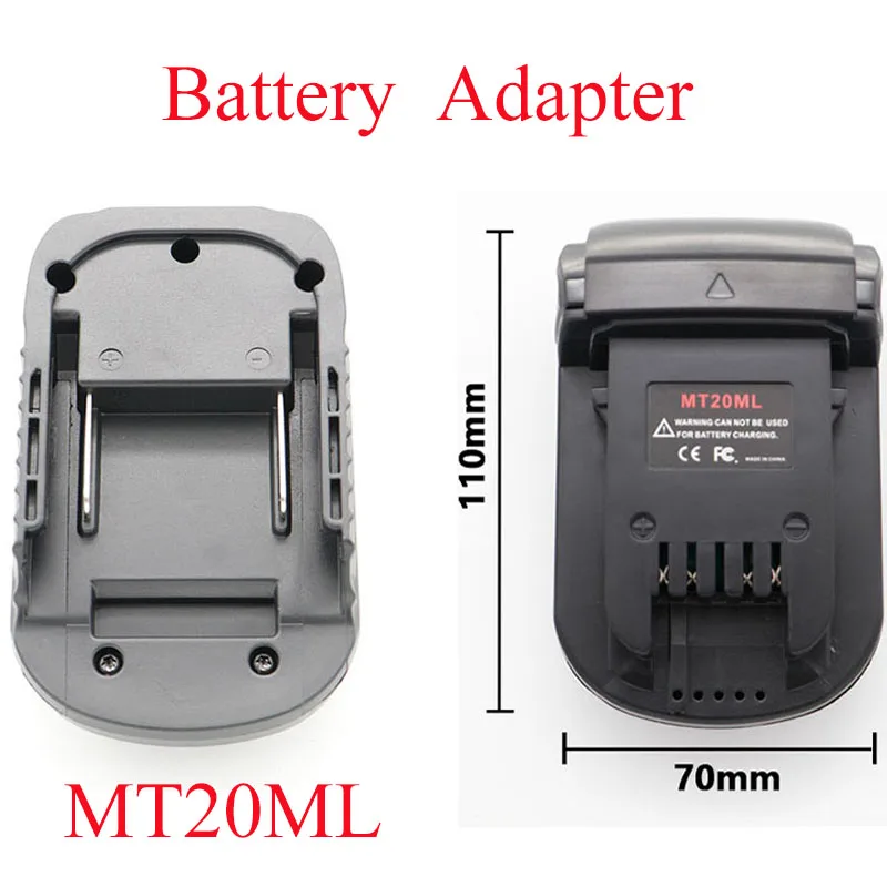 Para baterías de iones de litio Makita de 18V/20V, adaptador de conversión de batería MT20ML para baterías de iones de litio Milwaukee, compacto y ligero