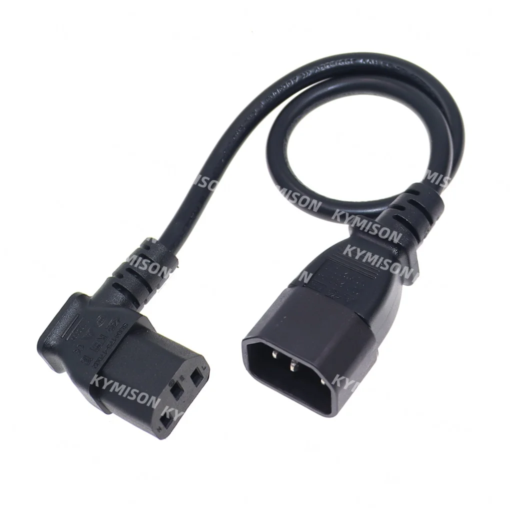 10 Uds IEC60320 C13 Cable de extensión de ángulo izquierdo C13 a C14 PDU Cables de alimentación en ángulo macho a hembra cable de alimentación de CA 10A 250V - imagen 2