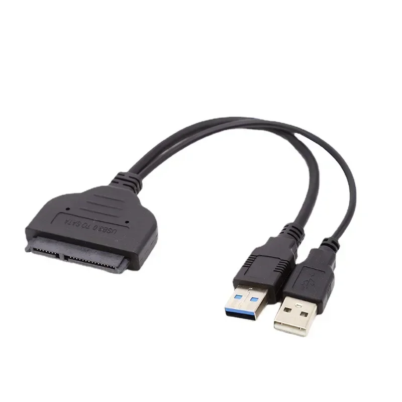 Cable adaptador de alta velocidad para SATA HDD SSD externo de 2,5 pulgadas, SATA a Dual USB3.0 2,0 alimentado por disco duro SATA de 22 pines Cable USB 3,0 - imagen 3