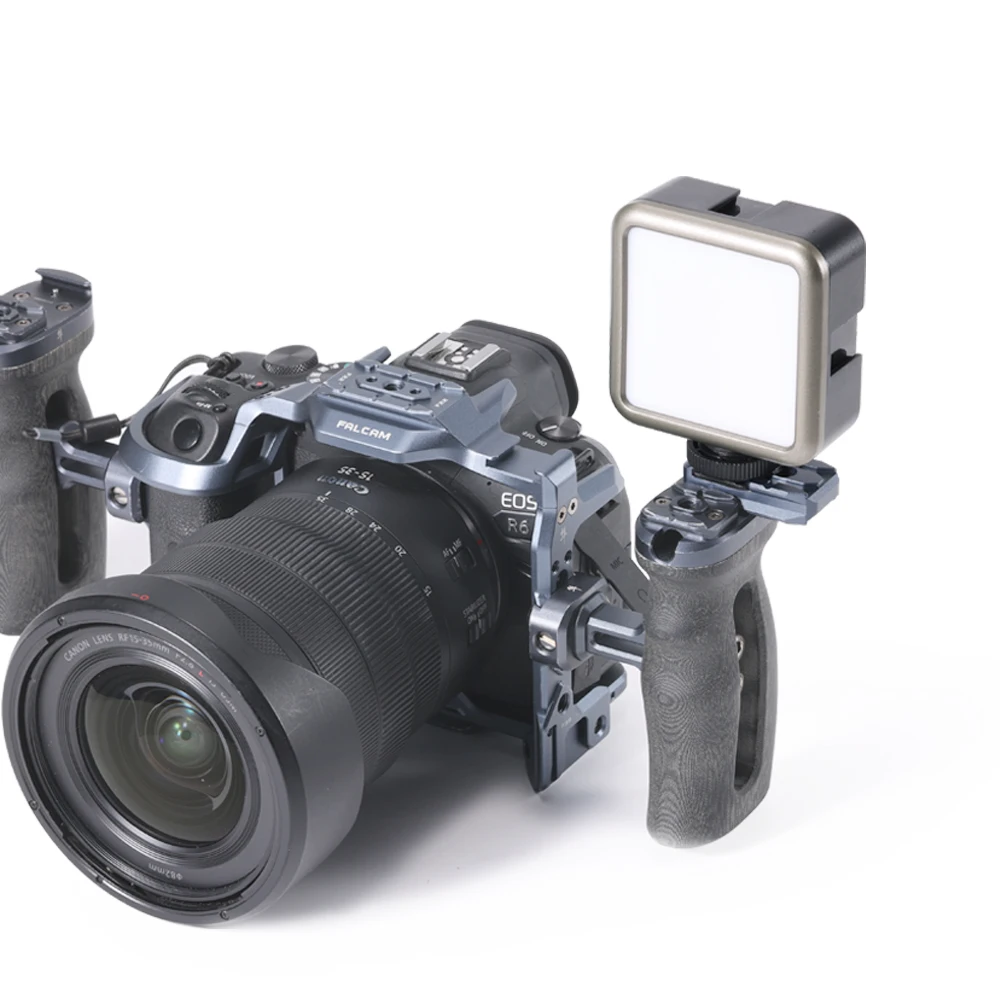 U lanzi FALCAM F22 y Zapata fría, placa de liberación rápida de doble cabezal de tres posiciones para micrófono, luz de relleno, brazo mágico - imagen 3