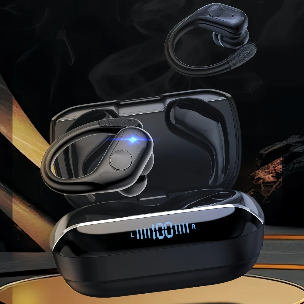 Auriculares deportivos TWS Bluetooth 5,4 con estéreo HiFi, reducción de ruido, pantalla LED y micrófono para correr, gimnasio, entrenamiento, inalámbricos - imagen 2