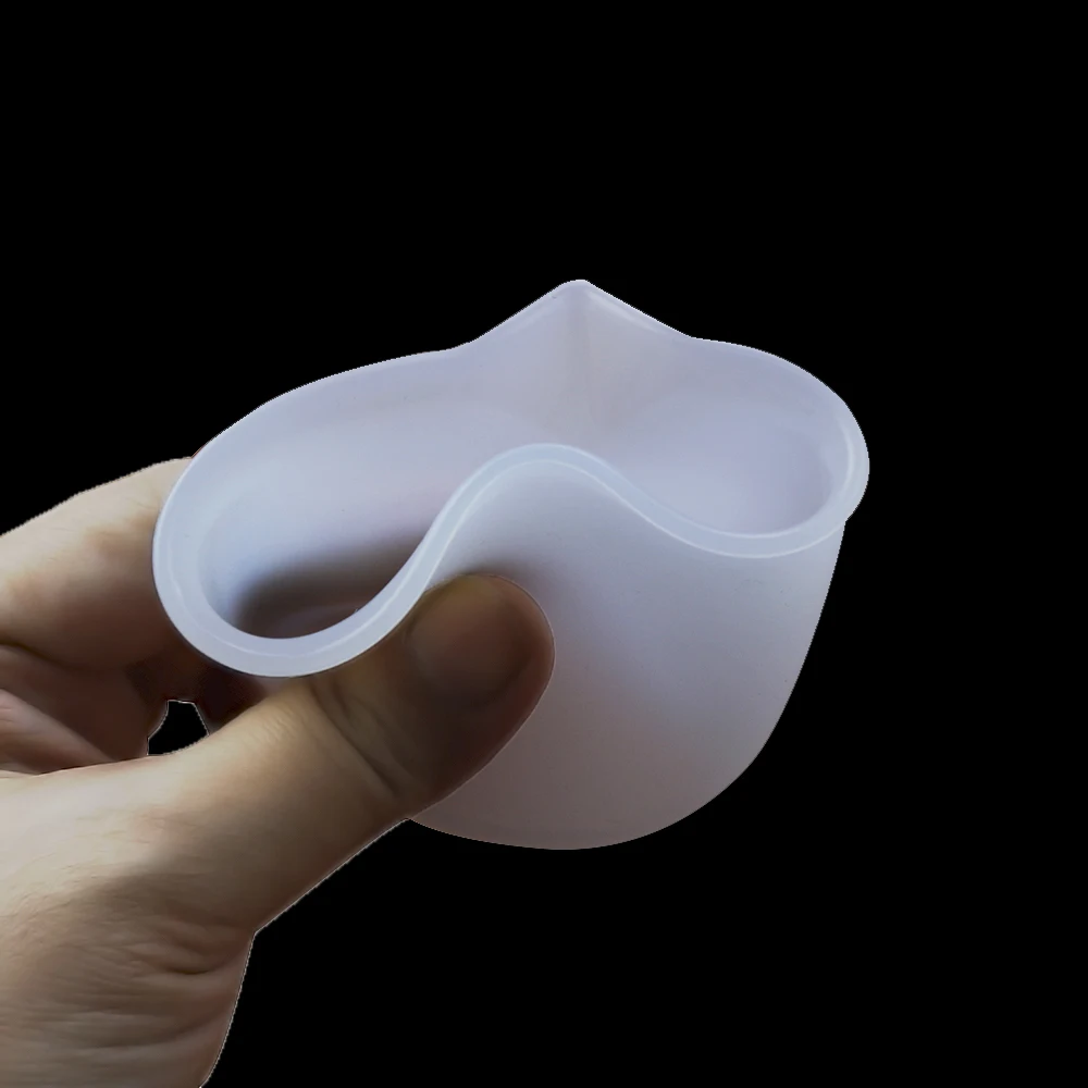 Taza medidora de silicona sin lavado con forma de gota de Gel de cristal, herramienta de fabricación DIY, herramienta de pastel de silicona de calidad alimentaria con escala, 100ml, 1 Uds. - imagen 5