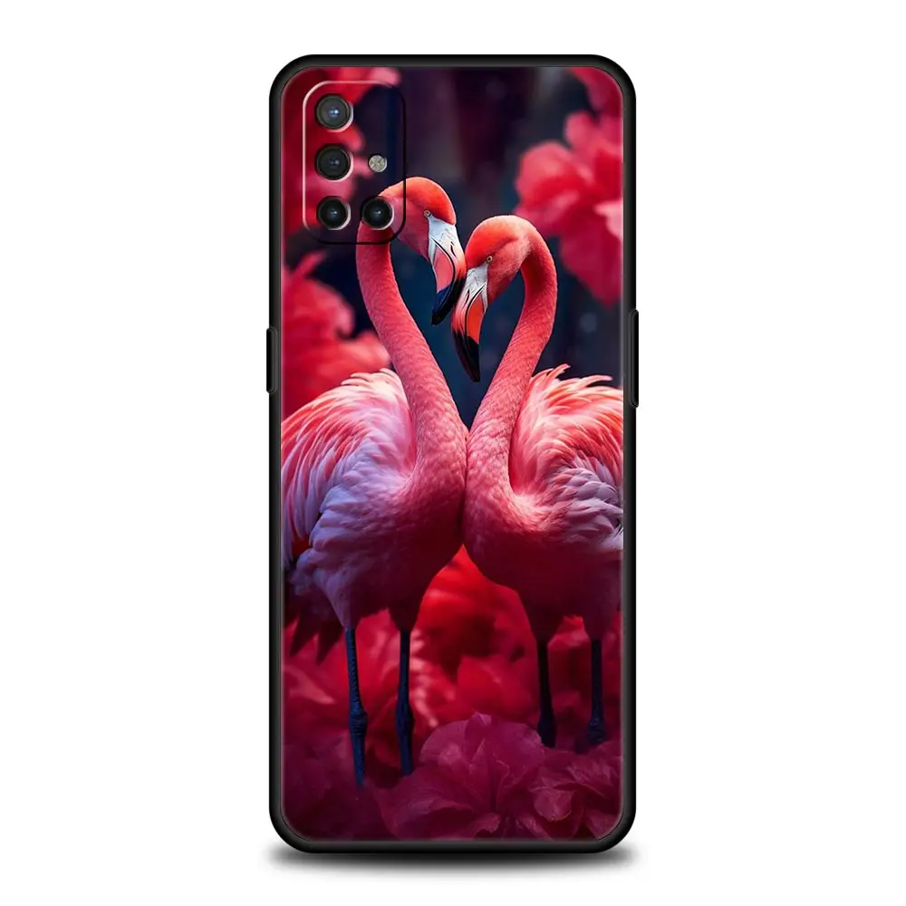 Preciosa funda de teléfono con hojas de flamencos rosados para OnePlus 12 11 10 9 8 7 7T Pro 12R 10R 9RT 9R 8T Nord N100 N200 N10 2T CE 2 5G - imagen 2
