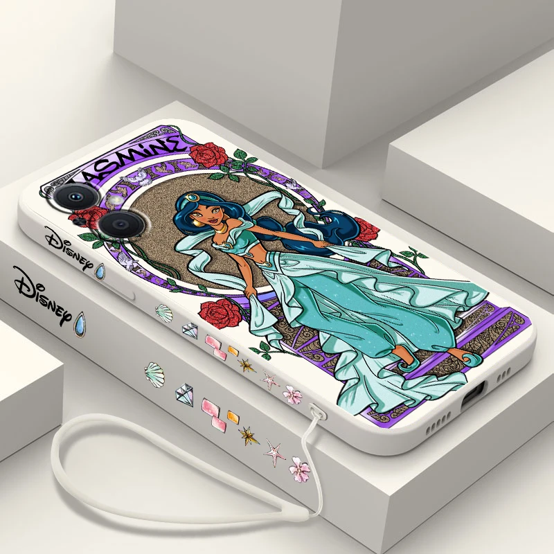 Disney princesa Cool para OPPO Find X5 X3 X2 Lite Pro Neo A5 A53 A94 4G 5G líquido cuerda izquierda funda de teléfono suave - imagen 4