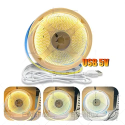Tira LED COB USB Flexible – Blanco Cálido y Natural