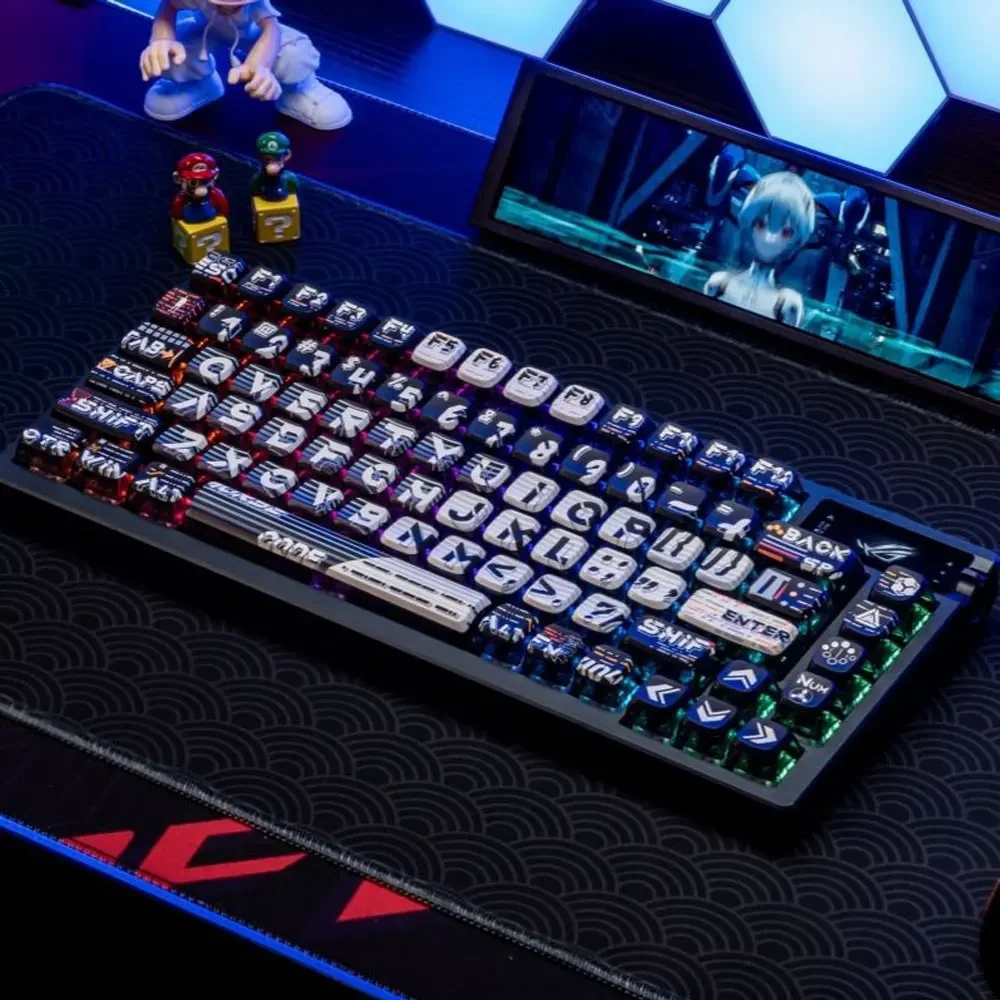 Teclas de teclado de 122 teclas, Teclado mecánico con tema de cifrado Morse, ASA Cherry, PBT altura, sublimación térmica para 61, 68, 75, 87, 130, 104, 108 - imagen 5