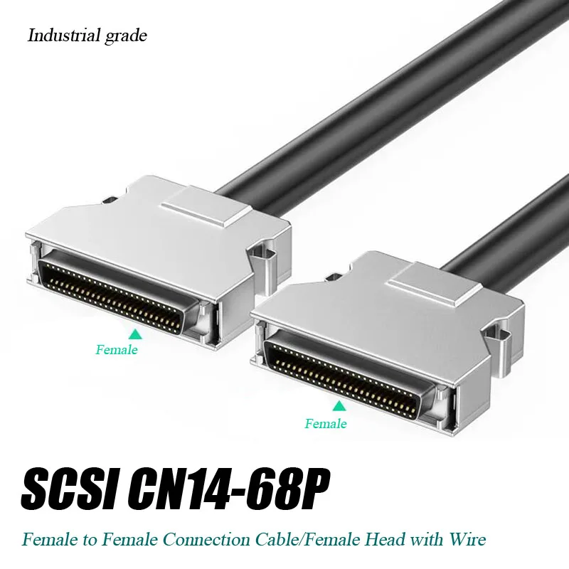 SCSI-Cable de conexión Servo hembra a hembra, conector hembra de un solo cabezal con Terminal y tubo numérico, CN14/20/26/36/50/68 pines