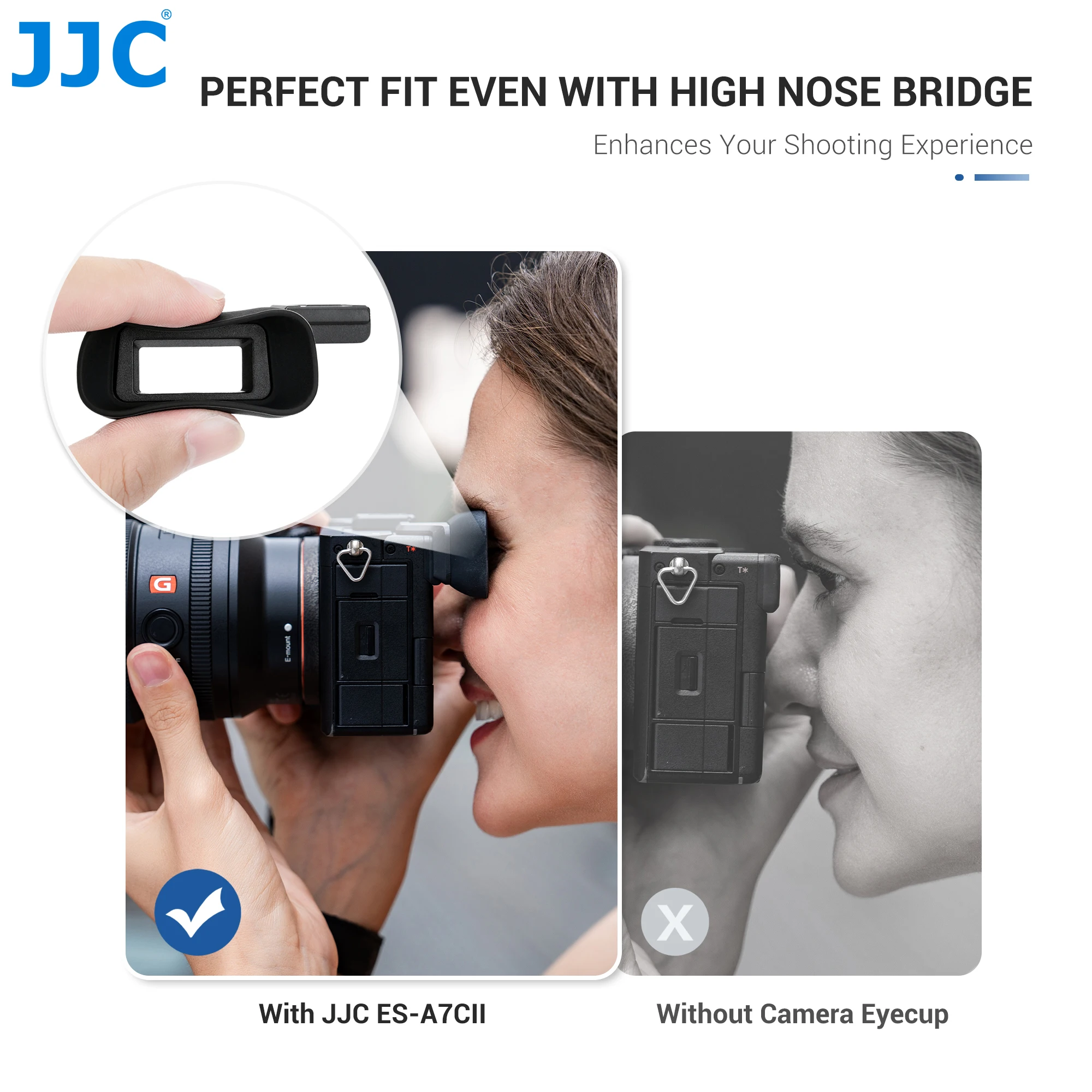 JJC A7CII A7CR Ocular de silicona suave Cámara extendida Visor de copa ocular Diseño especial para cámara Sony Alpha A7CII A7CR - imagen 5