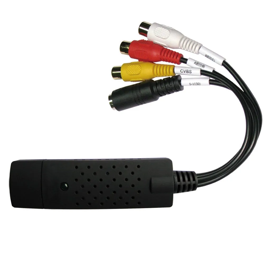 Adaptador de tarjeta de captura de Audio y vídeo USB con cable USB, convertidor de captura de vídeo USB 2,0 a RCA para TV, DVD, dispositivo de captura VHS