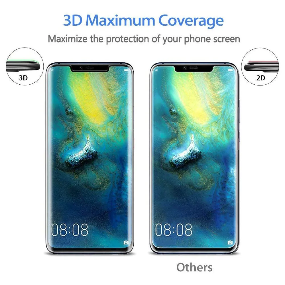 2/4 piezas de vidrio templado HD para Huawei Mate 20 Pro 9H protector de pantalla - imagen 3