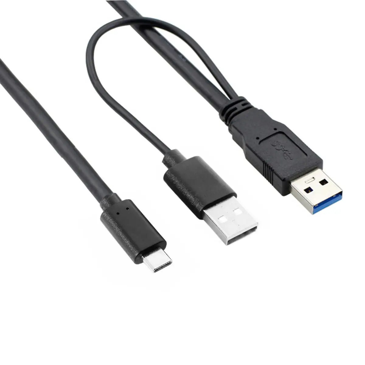 Cable de datos 2 en 1 USB 3,0 tipo A macho A USB tipo C 3,1 macho + Cable de alimentación USB 2,0 Y divisor de 60CM para HDD, portátil Y disco duro - imagen 5