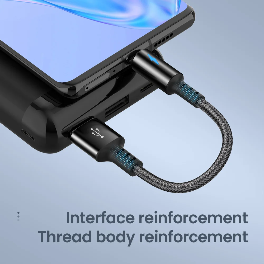 Cable USB tipo C Ultra corto de 25cm, Cable de carga rápida para Samsung, USB A tipo C, Cable de datos Micro USB para Huawei Xiaom POCO - imagen 3