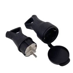 Enchufe Europeo Impermeable IP54 con Toma de Tierra