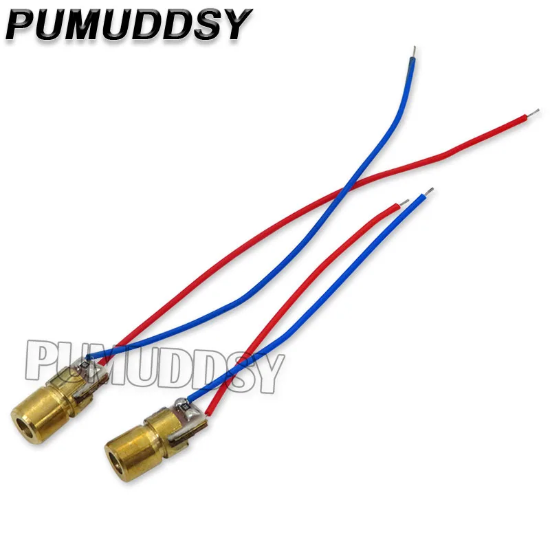 Mini diodo puntero láser ajustable de 3V y 5V, circuito de diodo láser de punto rojo, módulo de 650nm, puntero de vista, cabezal de cobre