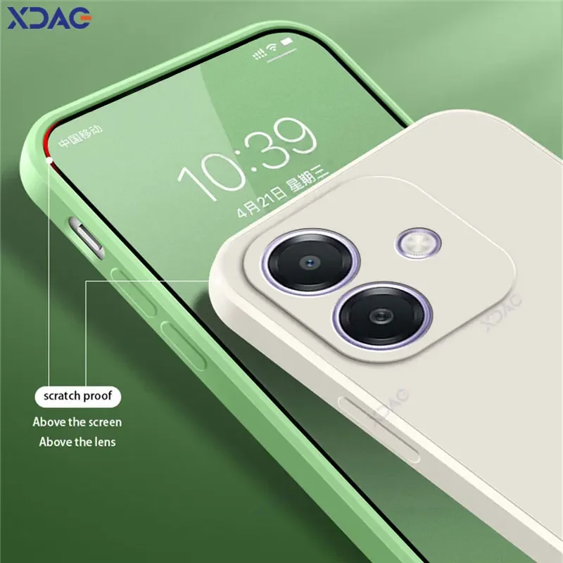 Fundas originales para teléfonos móviles OPPO A20 A40 A40m, fundas traseras de silicona líquida cuadradas completamente suaves OPPOA20 OPPOA40m, funda de doble revestimiento - imagen 5