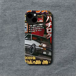 Funda Dura Animé con Inicial D para iPhone 16 hasta 11 Pro Max y Plus