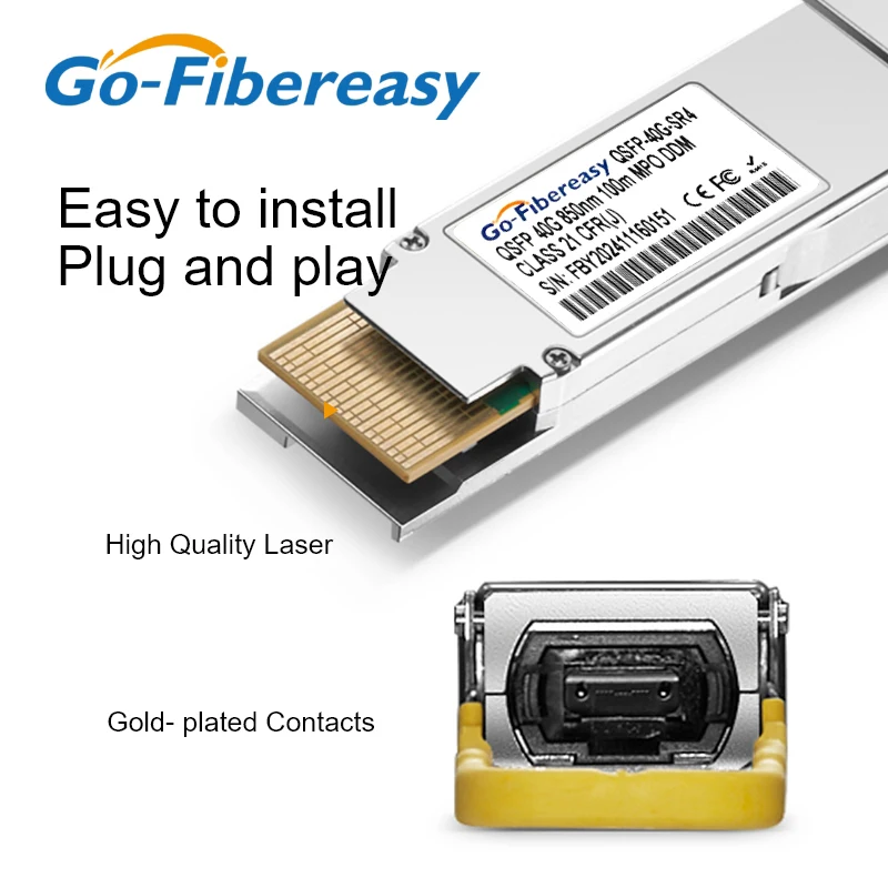 Módulo transceptor óptico QSFP 40G 100m SR4 MPO QSFP + 850nm 40GBASE-SR4 Compatible con interruptor de fibra Mellanox/Mikrotik/Cisco - imagen 3