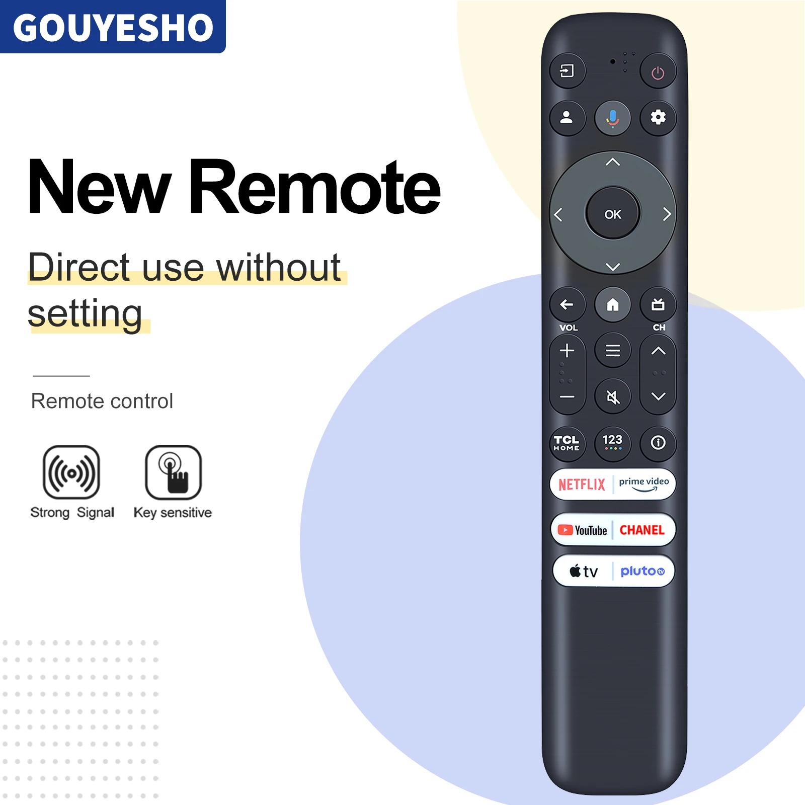 Nuevo Control remoto RC813 FMBG para TCL TV 43S450G 50S450G 55S450G sin voz