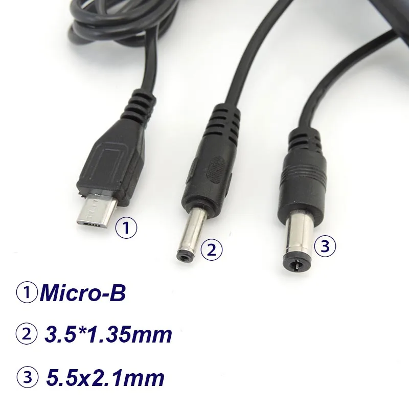 USB A macho 5V a 4,2 V DC 5,5x2,1mm 3,5x1,35mm mirco cable de carga convertidor Cable conector de alimentación para batería de litio 18650 - imagen 2