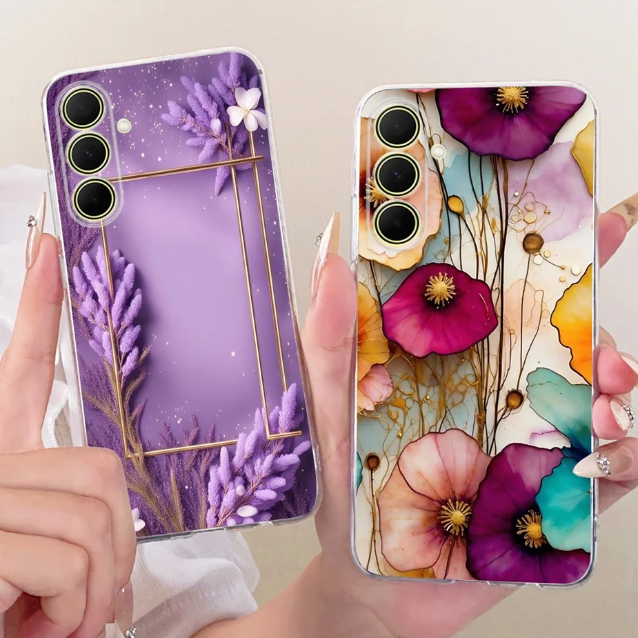 Para Samsung Galaxy A37 5G funda SM-A376B funda pintada de flores de lujo funda de teléfono delgada suave para Samsung A37 A 57 Galaxy A57 5G bolsas - imagen 4