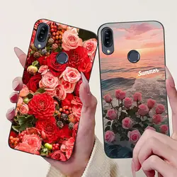 Nueva funda para Asus ZenFone Max M1 ZB555KL X00PD TPU elegante flor suave funda de silicona negra para Asus ZB556KL ZB 555KL Coque