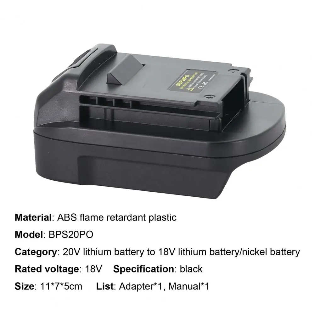 Adaptador de batería BPS20PO, suministro de celda de 20V a celda de 18V, adaptador de conversión de voltaje de batería para herramienta eléctrica Porter Li-ion - imagen 4
