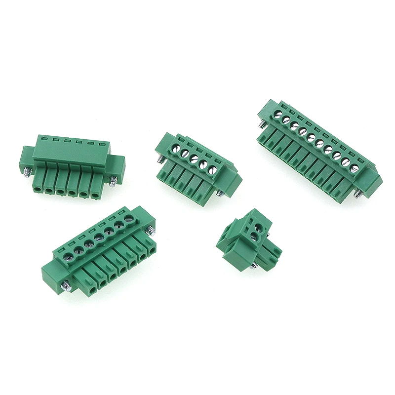 5 uds 15EDGKM-3.5MM paso con bloque de terminales verde enchufable de oreja 2EDG con enchufe de conexión de tornillo fijo 2 pines ~ 12 pines - imagen 3