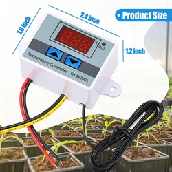 Controlador de temperatura LED Digital W3001, Control de termostato 10A con sonda de Sensor NTC, XH-W3001, 12V, 24V, 110V, 220V