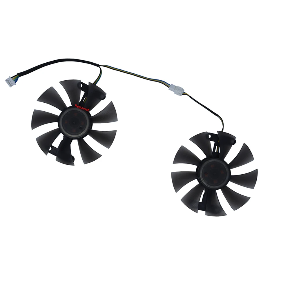 Ventilador de tarjetas gráficas,FL8015 12VB, Enfriador de GPU, para SE JI SHI SJS RX 580 8GB 2048SP Gaming White Edition,refrigeración de tarjetas de Video, Juego de 2 piezas - imagen 2