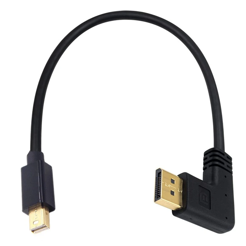 Cable Mini DP de 90 grados de 30cm, Cable de enchufe 4K, puerto de visualización a mini adaptador de Cable Displayport para PC, Cable Digital HDTV Viedo - imagen 4
