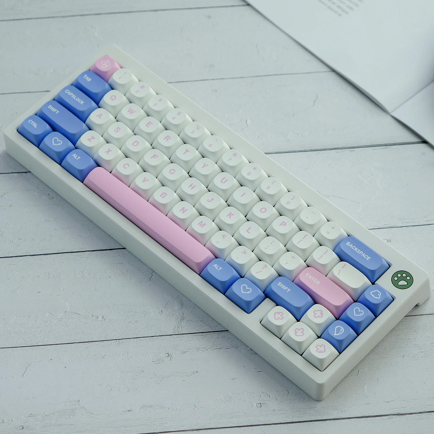 GMK-Juego de 141 teclas de espuma de leche de burbujas, teclas subcama de tinte PBT, perfil MA, cambio de 1,75u 2U para teclados personalizados - imagen 3