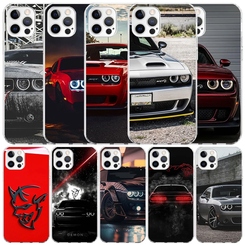 Funda de teléfono Challenger S-SRT de silicona para iPhone 17 16E 15 Pro Max 14 Plus 11 13 Mini 12 7 8 SE Air 17Pro