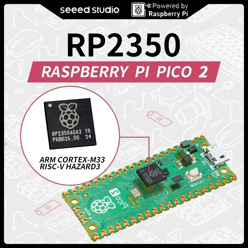 Raspberry Pi Pico 2 RP2350/ Pi Pico RP2040/pico 2W y sonda de depuración 520KB 150MHz, brazo Cortex-M33 de código abierto RISC-V Hazard3 núcleos - imagen 2