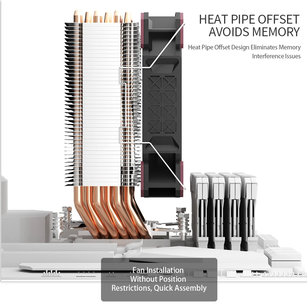Cooler CPU Aigo ICE600SE ARGB 6 Tubos 120mm PWM - imagen 3