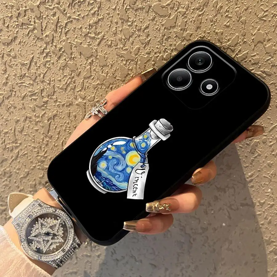 Funda de teléfono suave negra para Xiaomi Redmi Note 10S 11s 9S 7 8 9 10 11 12 Pro 12s 13 14 Pro Plus Van Gogh Creatividad - imagen 5