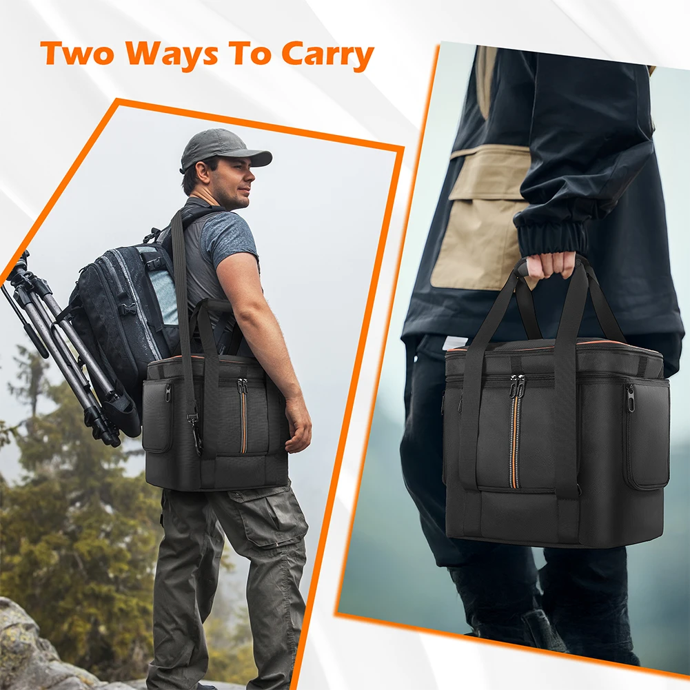 Bolsa de Estuche de transporte para Jackery Explorer 2000 V2 700 Plus/2000 V2, bolsa de transporte de viaje anticaída con correa para el hombro y asa - imagen 2