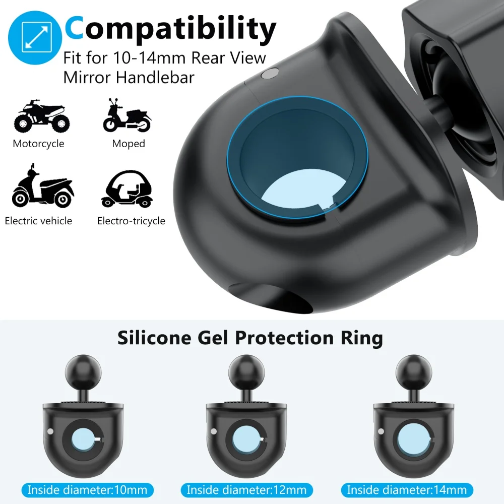 Soporte para teléfono con espejo retrovisor para motocicleta, soporte Universal para teléfono móvil con bloqueo rápido de seguridad para bicicleta eléctrica y patinete - imagen 2