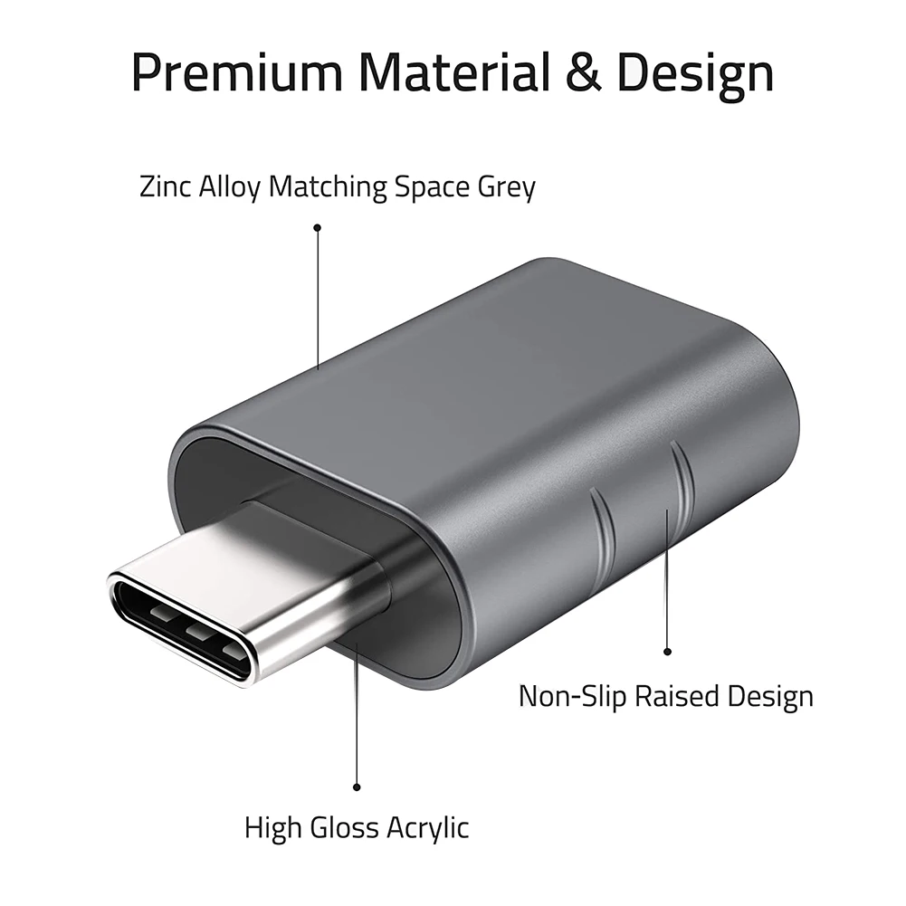 Paquete de 2 adaptadores USB C a USB, adaptador Syntech USB-C macho a USB 3,0 hembra Compatible con MacBook Pro después de 2016 - imagen 2