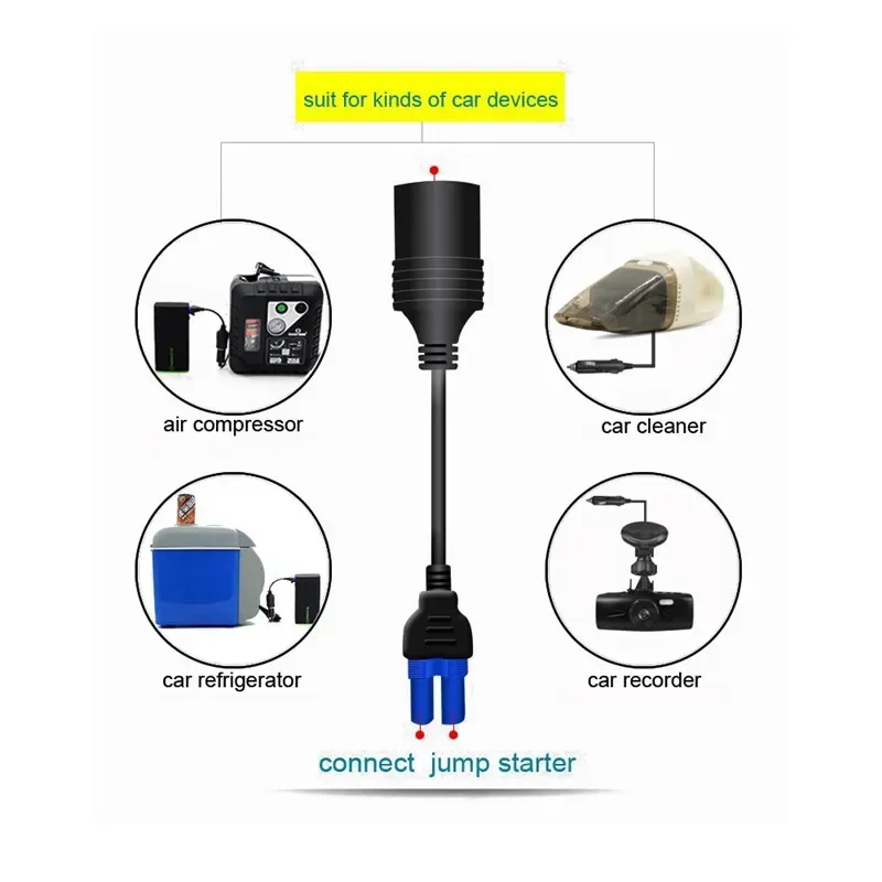 Conector adaptador de enchufe de encendedor de cigarrillos EC5 portátil para arrancador de batería de coche de 12V - imagen 3