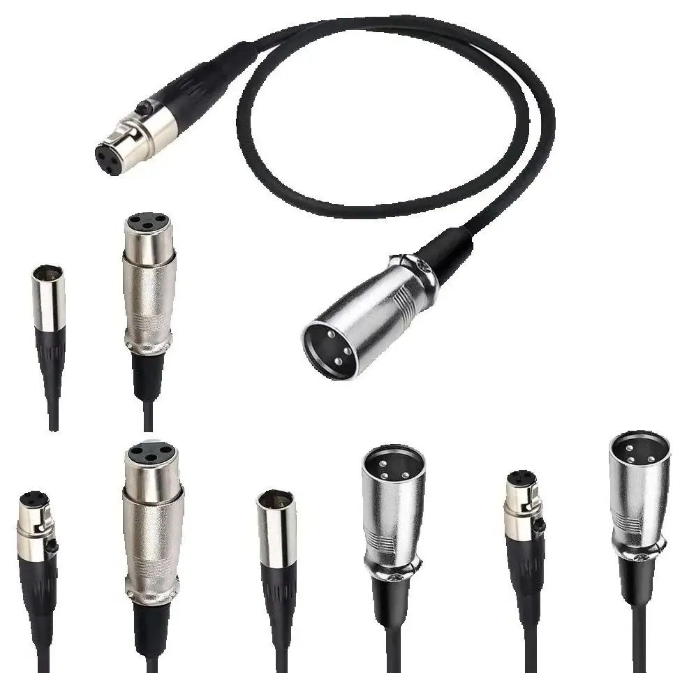 0,5 M 1,5 M Mini XLR 3 pines macho a XLR Cable hembra de 3 pines para Blackmagic Pocket Cinema 4k cámara micrófono interfaz Cable de Audio