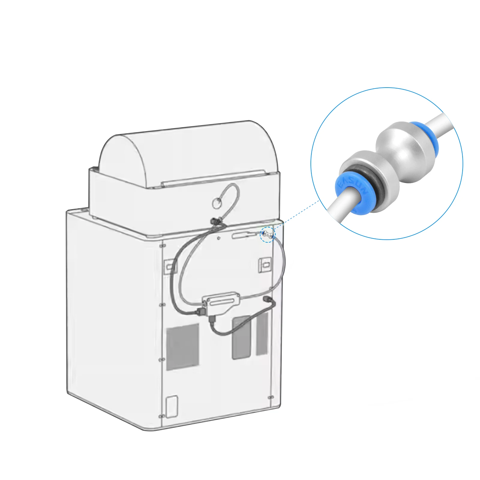 Conector neumático de tubo de PTFE para Bambu Lab X1 X1C X1E P1P P1S extrusora de filamento de impresora 3D Bambulab accesorio de pieza de impresión 3D - imagen 3
