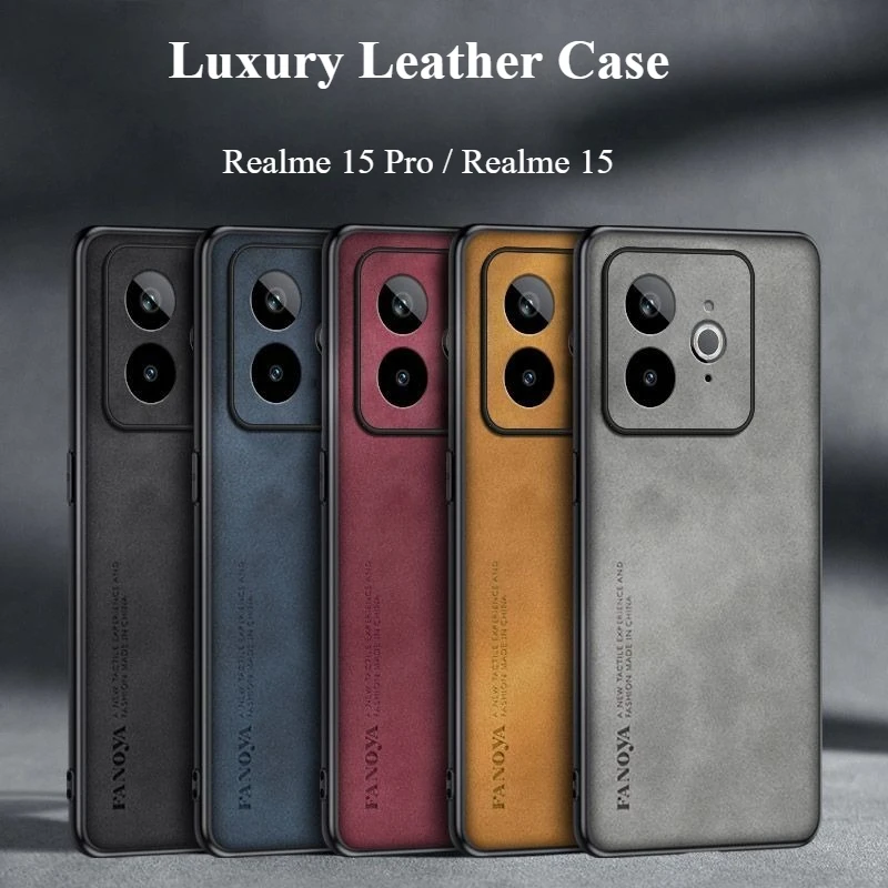 Para Realme 15 Pro Funda de cuero Skinsheep de lujo para Realme15 14 Pro + 14 5G 14T a prueba de golpes mate duro parachoques protege la cubierta - imagen 3