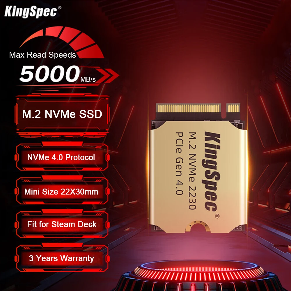 KingSpec-disco duro M2 NVMe SSD de 1TB, unidad interna de estado sólido M.2 PCIe 4,0x4 SSD 2230 para Steam Deck PS5 - imagen 2