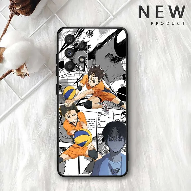 Nishinoya Yuu Anime para Samsung Galaxy A54 A55 A56 A70 A71 A72 A73 J4 J6 M02 M11 M12 5G funda negra para teléfono - imagen 5